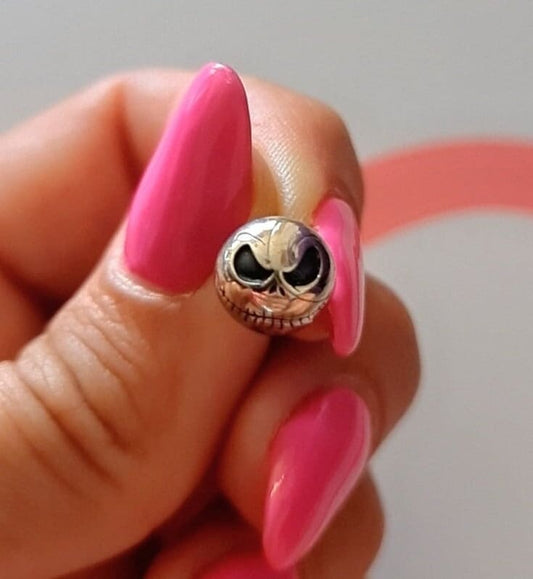 Jack Skull Stud Earrings : Handmade 925 Sterling Silver Gothic Jewelry