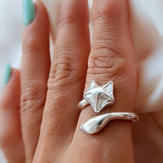 Fox Ring: Animal Jewelry Gift Handmade Sterling Silver