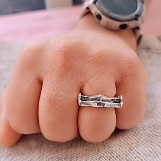 Sterling Silver 1967 Classic Car Ring: Bold Automotive Jewelry
