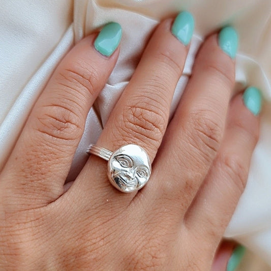 Moonface Ring : Celestial Jewelry Sterling Silver