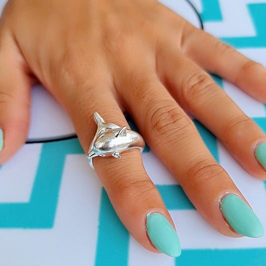 Dolphin Ring:  Handmade 925 Sterling Silver -Summer  Jewelry