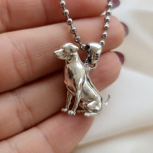 Labrador Retriever Pendant: Sterling Silver Dog Silhouette