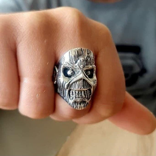 IRON MAIDEN EDDIE RING -  925 sterling silver statement  rock, heavy metal, punk, biker ring