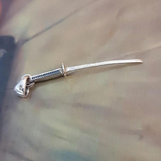 Katana Pendant Necklace: Japanese Samurai Sword - 925 Sterling Silver