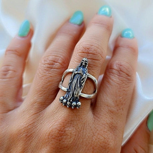 Santa Muerte Ring: Handmade 925  Sterling Silver