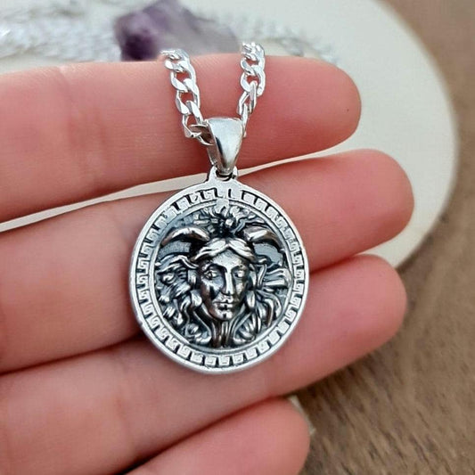 Medusa Greek Goddess Pendant  - sterling silver