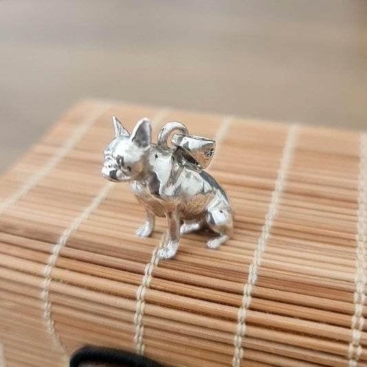 French Bulldog figurine Pendant - solid 925 Silver - Gift for Frenchay Lovers
