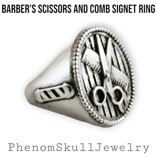 Scissors & Comb ring - Handmade 925 Sterling Silver