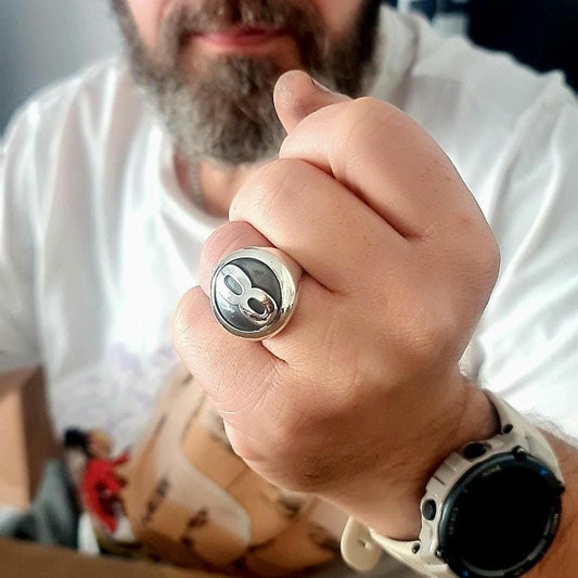 8 Ball Ring: 925 Sterling Silver  Billiard Inspired Statement Jewelry