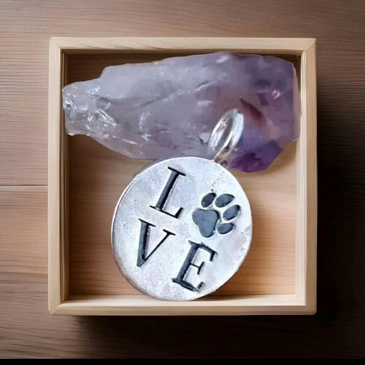 Paw Print love  Pendant: Handmade Sterling Silver