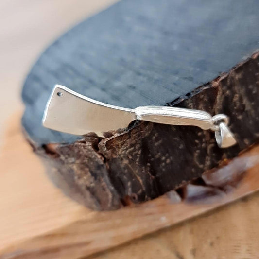 Sterling Silver Cleaver Pendant - Butcher Knife Necklace - chef's jewellery