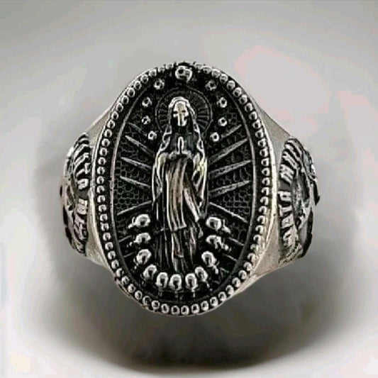 Santa Muerte  Ring: Handmade 925 Sterling Silver Gothic Jewelry