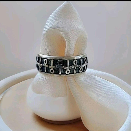 Ankh Ring:Sterling Silver - Egyptian Key of Life Symbol