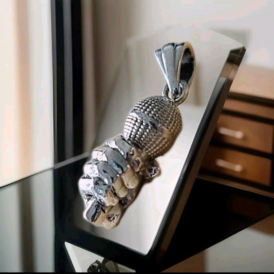 Microphone Pendant: Handmade 925 Sterling Silver