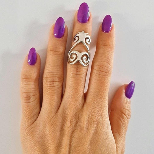 Sankofa Ring: Handmade Sterling Silver, African Adinkra Jewelry