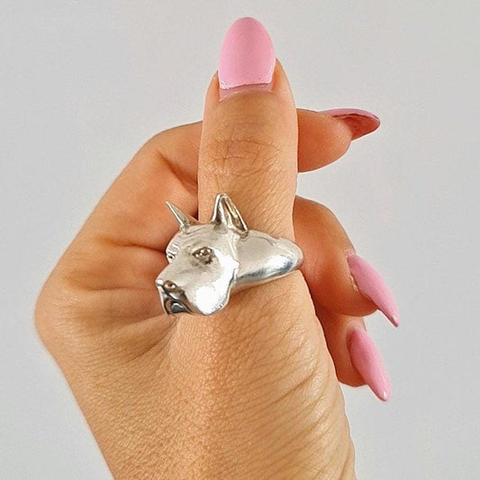 Great Dane Ring Handmade 925 Sterling Silver
