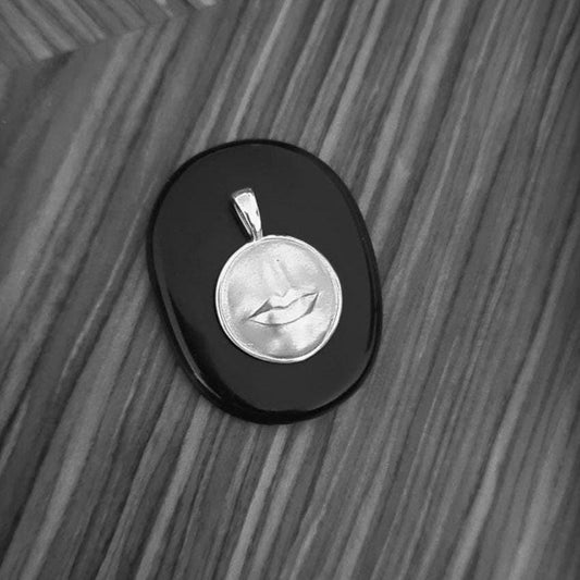 Lips Pendant  Handmade Kiss Necklace  925 Sterling Silver Lip Charm