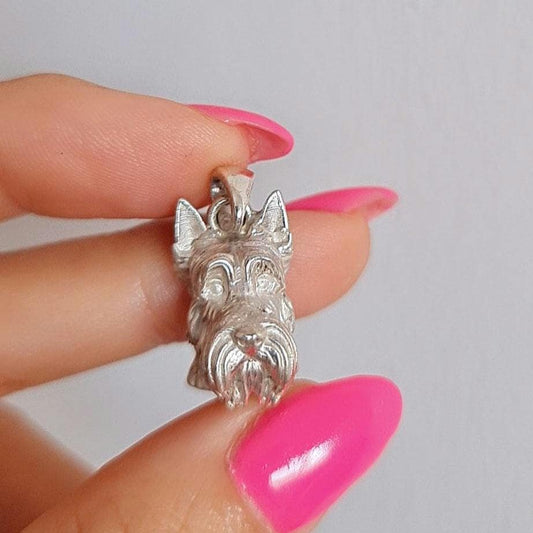 Scottish Terrier Pendant: Sculpted Dog Jewelry Handmade Sterling Silver