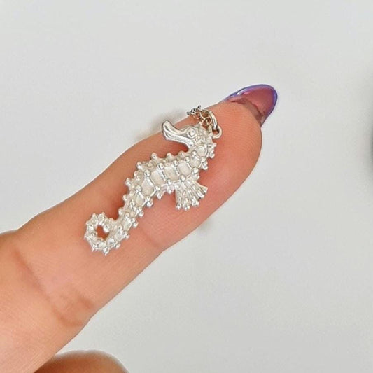 Delicate Seahorse Necklace: Oceanic Jewelry Gift Handmade Sterling Silver