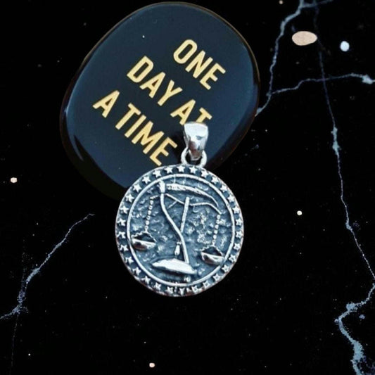 La Santa Muerte Pendant- Balance Scale ,Scythe - 925 Sterling Silver