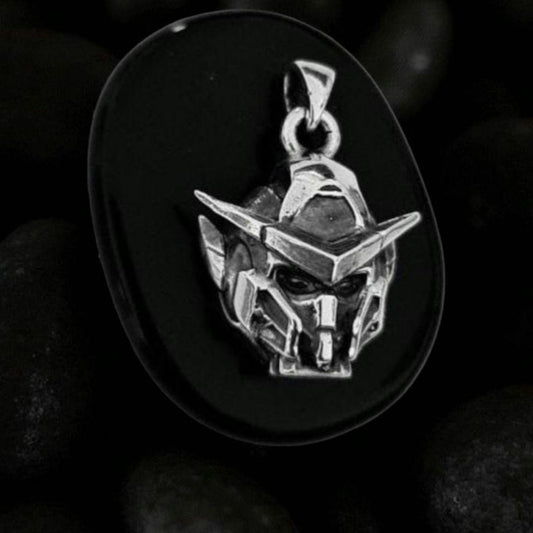 Gundam Japanese Anime Robot Pendant- Sterling Silver - chunky and sturdy