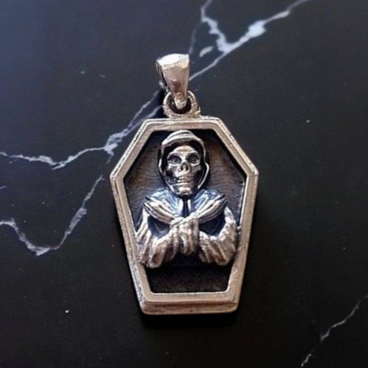 MISFITS HORROR PUNK Coffin Pendant  - Handmade 925 Sterling Silver - HORROR PUNK