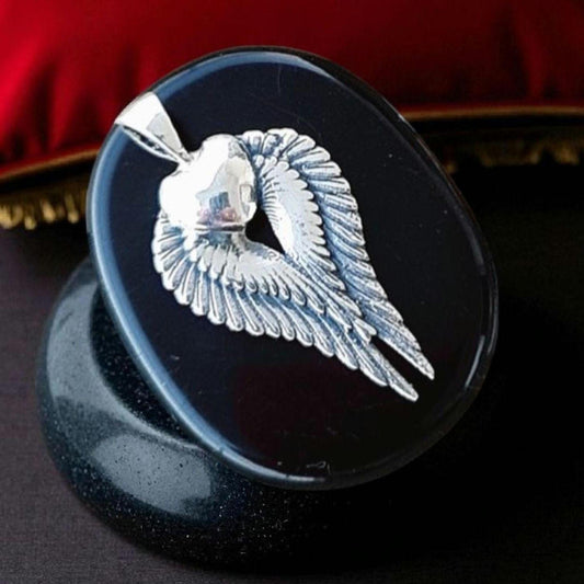 Angel Wings Charm: handmade 925 Sterling Silver