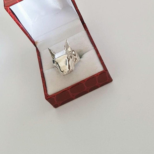 Bull Terrier Ring - Handmade 925  Sterling Silver