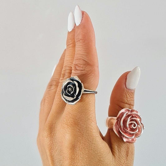 Rose Ring : Handmade Sterling Silver - Floral Statement Jewelry