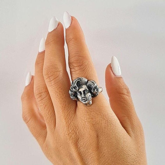 Marilyn Monroe Ring  - Sterling Silver Ring Vintage Hollywood Glamour