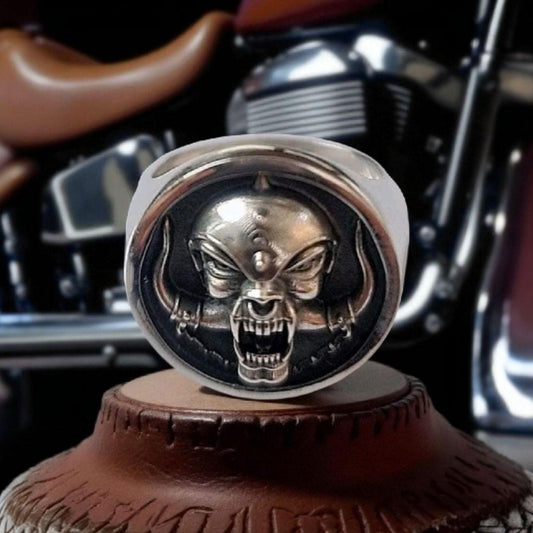 MOTORHEAD War Pig Ring -  925 Sterling Silver-Heavy Duty Design for the Ultimate Rockstar