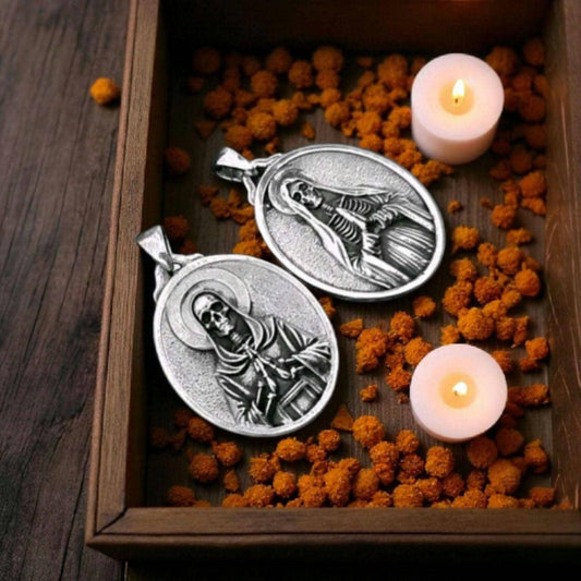 Santa Muerte Pendant : 925 Sterling Silver - avaliable in 2 designs