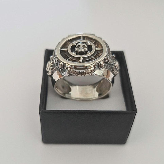 Nautical Pirate Ring -  Signet Ring  925 Sterling silver