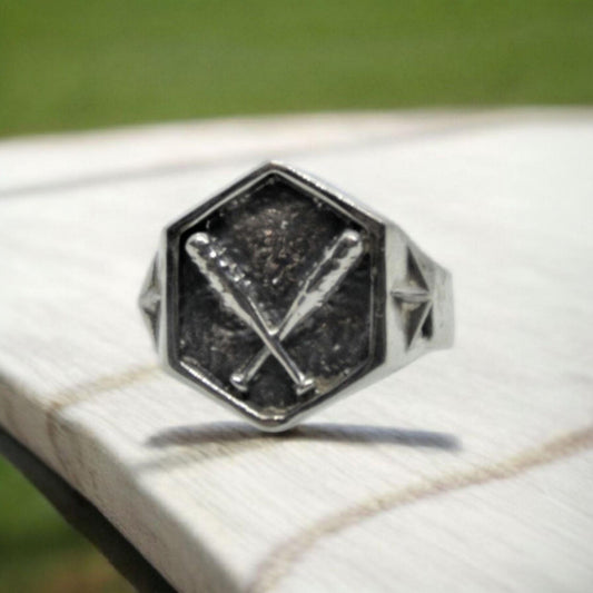 Baseball Spikes 925 Sterling Silver Ring - Biker Jewelry