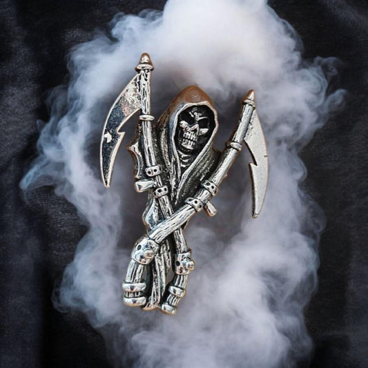 Grim Reaper Scythe skull necklace - 60 cm chain
