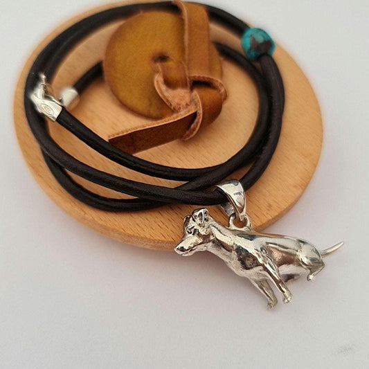 Jack Russell figurine Pendant - Handmade Sterling Silver