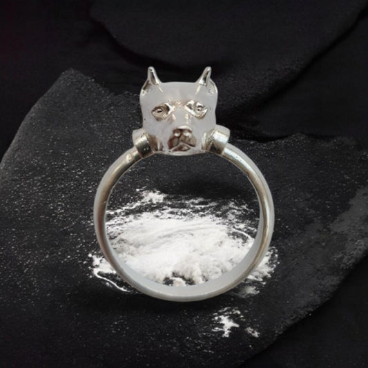 Pitbull Ring - Handcrafted 925  Sterling Silver