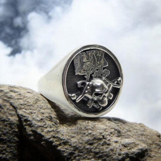 Tattoo Guns Ring  - "Ink Life" - Handmade 925 Sterling Silver