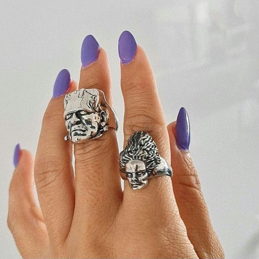 Frankenstein's Bride Sterling Silver Ring - Horror Enthusiast ring