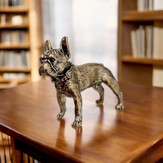 solid brass French Bulldog  figurine -Realistic Sculpture - Deco style " 140 grams"