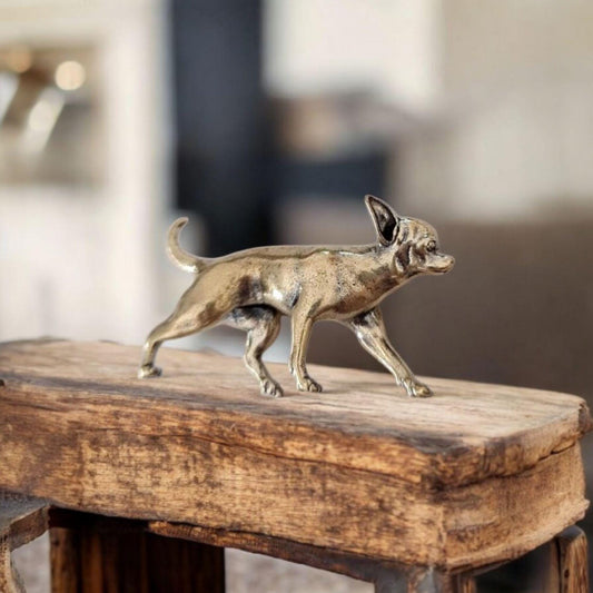Brass chihuahua Decorative figure - 34 grams Ornament
