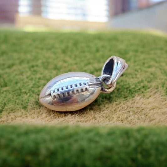 Rugby Ball Pendant: 925 Solid  Sterling Silver
