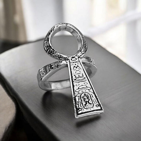 Ankh Ring Sterling Silver : Egyptian Key of Life Jewelry