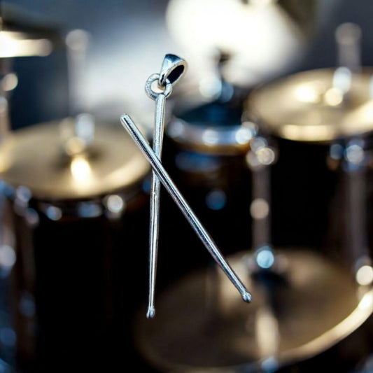 Drumsticks Pendant  : Handmade Sterling Silver