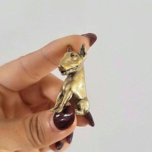 Brass Bull Terrier  sol8d Figurine  Vintage  Bully Ornament , decorative piece