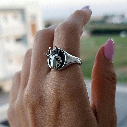 Bull Terrier Ring | Royal Crowned Bullie Ring | Handmade 925 Sterling Silver