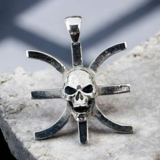 Greek Epsilon Skull Pendant Necklace : 925 Sterling silver