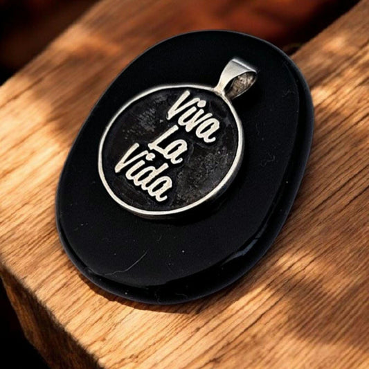 Viva la Vida Pendant - Sterling Silver- Spanish phrase meaning " live life"