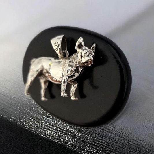French Bulldog Pendant : Handmade Sterling Silver - Frenchie Lover Gift