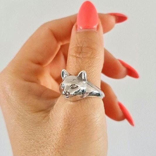 Cat Ring: Handmade Sterling Silver- Anatomical Kitty Jewelry
